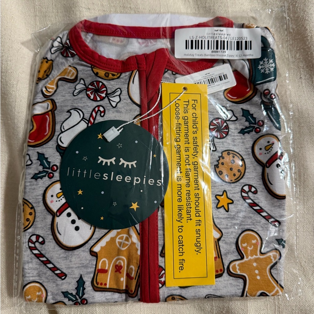 NWT Holiday Treats Little Sleepies Zippy 6-12m